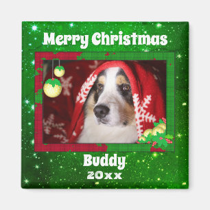 Christmas Dog Pet Photo Cute Gift Magnet