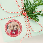 Christmas Dog Photo  Classic Round Sticker<br><div class="desc">This simple chic gift sticker,  which says "Merry Christmas" in script writing,  will help you make a lasting impression this holiday season. Find more items in this style by visiting our online store!</div>