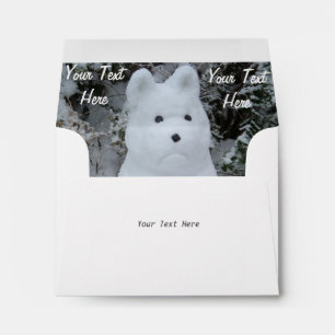 christmas dog picture of funny snow akita snowman envelope