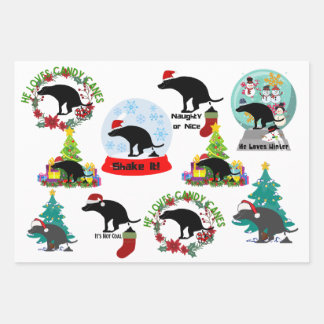 Christmas Dog Poop Humor Wrapping Paper Sheets