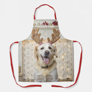 Christmas Dog Private Chef Custom Photo Name Apron