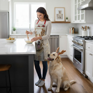 Christmas Dog Private Chef Photo Gift Apron