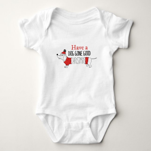 Christmas Dog Puns Santa Dogs Dog Gone Good Christ Baby Bodysuit (Front)