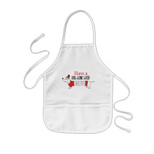 Christmas Dog Puns Santa Dogs Dog Gone Good Christ Kids Apron