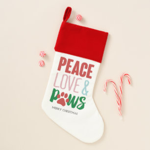 Christmas Dog Puns Santa Dogs Peace Love and Paws Christmas Stocking
