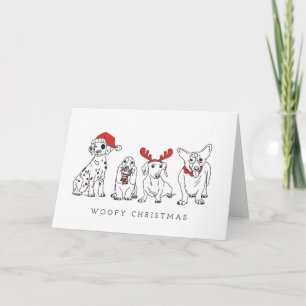 Christmas Dog Puns Santa Dogs Woofy Christmas Card