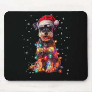 Christmas Dog Schnauzer Santa Xmas Women Men Kids Mouse Pad