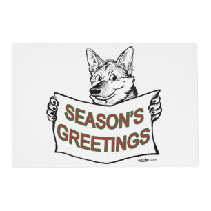 Christmas Dog:  Season's Greetings! Placemat
