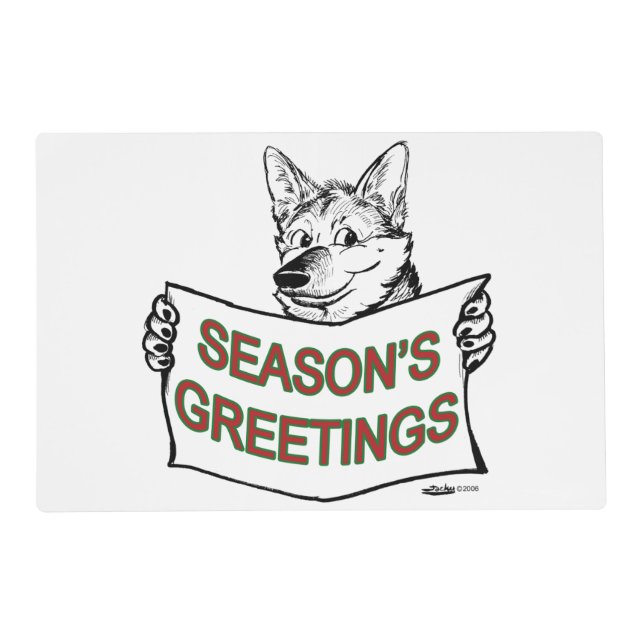Christmas Dog:  Season's Greetings! Placemat (Front)