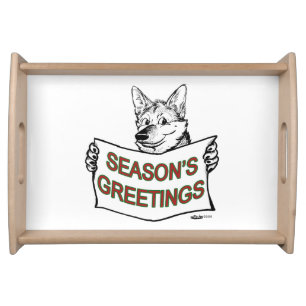 Christmas Dog: Season's Greetings! Serving Tray