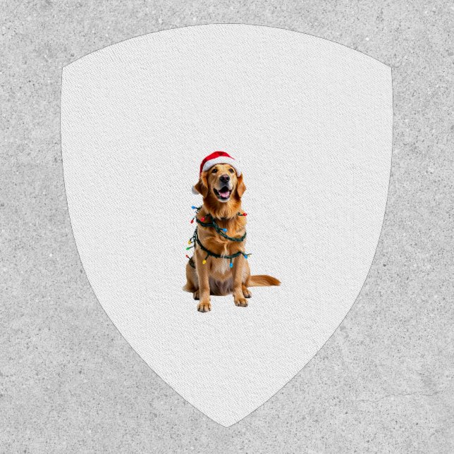 Christmas Dog Shirt, Christmas Golden retriever Pa Patch (Front)