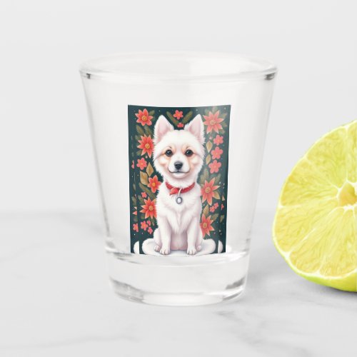 Christmas Dog Shot Glass