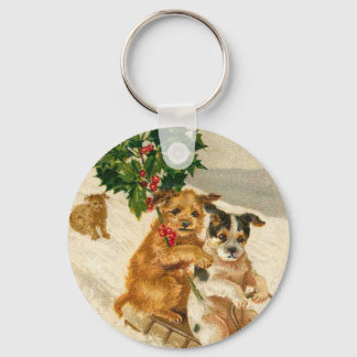 Christmas Dog Sled Keychain