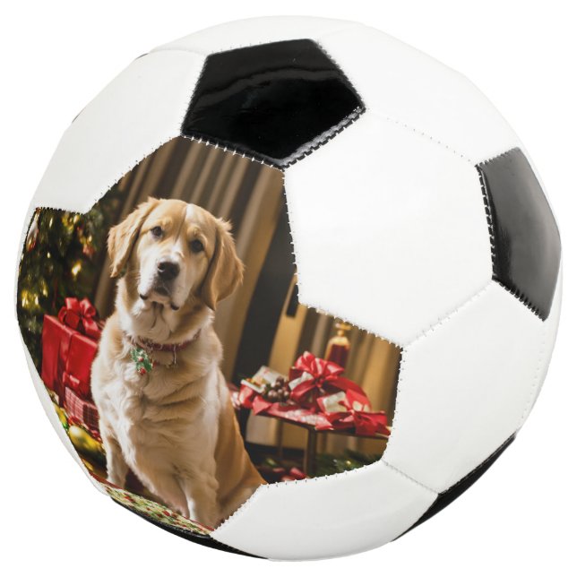 Christmas Dog Soccer Ball (Three Quarter)