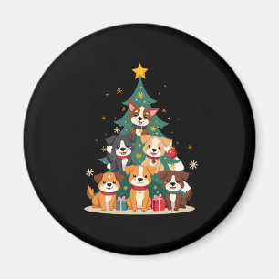Christmas Dog Tree T-Shirt Cute Funny Puppy Dogs X Magnet