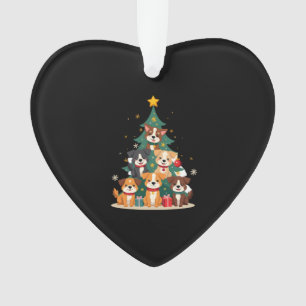 Christmas Dog Tree T-Shirt Cute Funny Puppy Dogs X Ornament