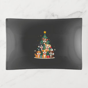 Christmas Dog Tree T-Shirt Cute Funny Puppy Dogs X Trinket Tray