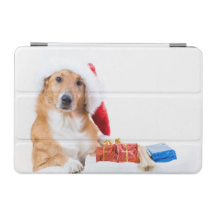 Christmas dog with antler and colorful gifts iPad mini cover