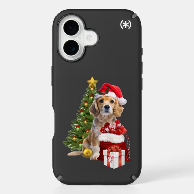 Christmas Dog With Tree Cute Speck iPhone Case (Front)