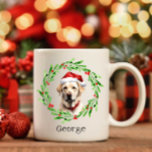 Christmas Dog Yellow Lab Labrador Retriever Santa Coffee Mug<br><div class="desc">Holiday coffee mug with a watercolor labrador retreiver and watercolor Christmas wreath design.  Add the dogs name to the coffee cup and it's the perfect gift idea for that lab lover you know,  or yourself!</div>