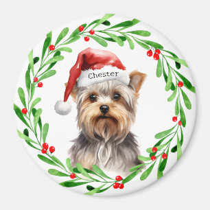 Christmas Dog Yorkie Yorkshire Terrier Holidays Magnet