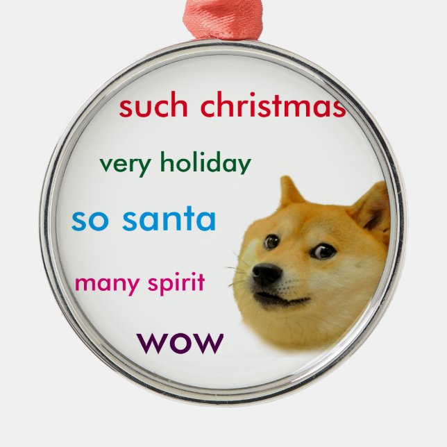 Christmas Doge Metal Ornament (Front)