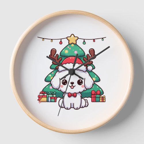 Christmas Doggy _ Xmas puppy   Clock