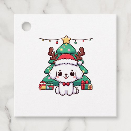 Christmas Doggy _ Xmas puppy   Favor Tags