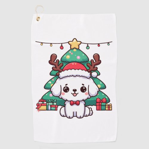 Christmas Doggy _ Xmas puppy   Golf Towel