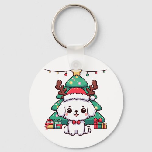 Christmas Doggy _ Xmas puppy   Keychain