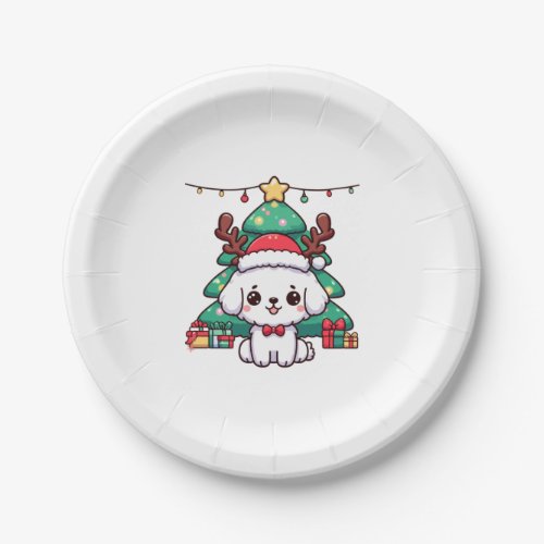 Christmas Doggy _ Xmas puppy   Paper Plates