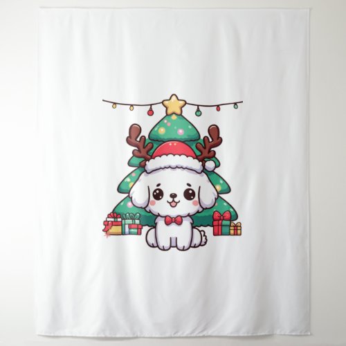 Christmas Doggy _ Xmas puppy   Tapestry
