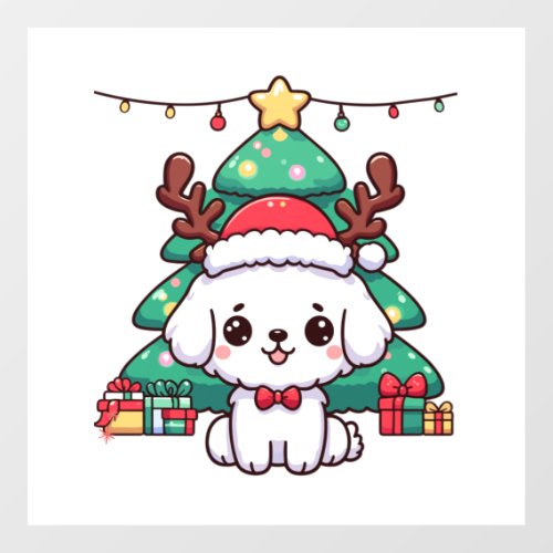 Christmas Doggy _ Xmas puppy   Wall Decal