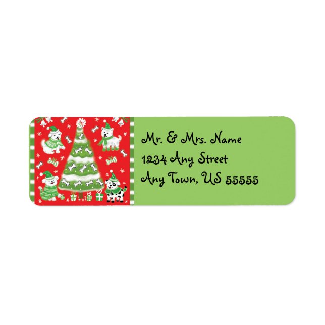Christmas Dogs Address Labels (Front)