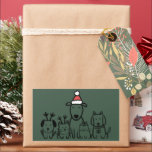 Christmas Dogs and Cats Reindeer Holiday Rectangular Sticker<br><div class="desc">Christmas Dogs and Cats Reindeer Holiday</div>