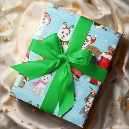 Christmas Dogs Celebration  Wrapping Paper