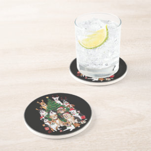 Christmas Dogs Dog Lover Holiday Dog Mom Coaster