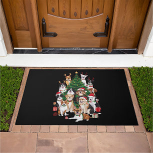 Christmas Dogs Dog Lover Holiday Dog Mom Doormat