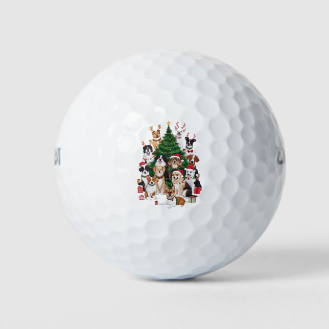 Christmas Dogs Dog Lover Holiday Dog Mom  Golf Balls (Front)