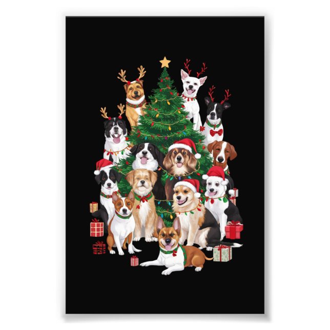Christmas Dogs Dog Lover Holiday Dog Mom  Photo Print (Front)