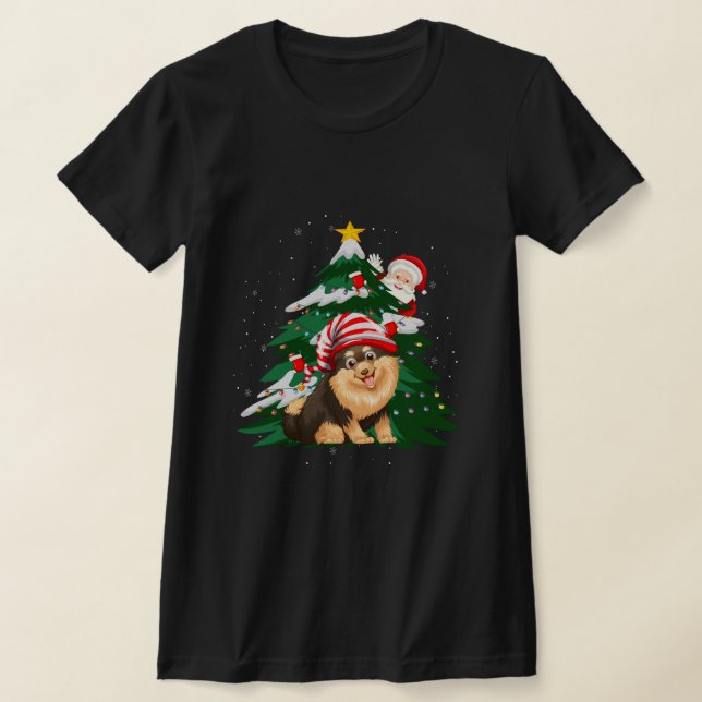 Christmas Dogs, Dog Mom T-Shirt (Laydown)