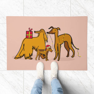 Christmas dogs doormat