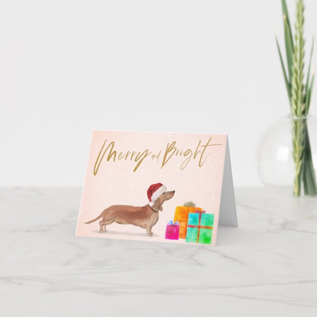 Christmas Dogs Gifts Merry Bright Card (Front)