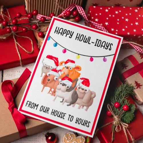 CHRISTMAS DOGS  HOLIDAY CARD