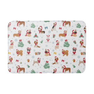 Christmas Dogs in Holiday Accessories Bath Mat