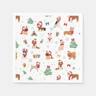 Christmas Dogs in Holiday Accessories Napkins