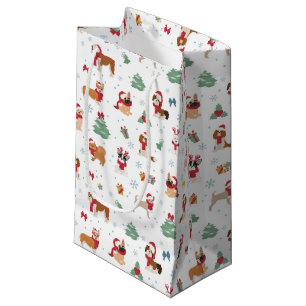 Christmas Dogs in Holiday Accessories Small Gift Bag