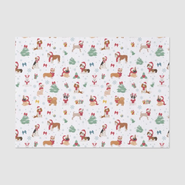Christmas Dogs in Holiday Accessories Tissue Paper (Front)