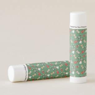 Christmas Dogs Pattern Red Green Lip Balm