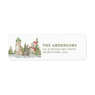Christmas Dogs return address Label